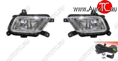 3 499 р. Комплект противотуманных фар (проводка, кнопка, пр-во Китай) BODYPARTS  KIA Rio  2 JB (2009-2011) рестайлинг седан  с доставкой в г. Воронеж