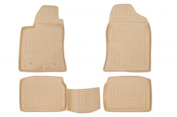 7 999 р. Коврики в салон TOYOTA Avensis 042003-2009, 4 шт. (полиуретан, бежевые)  Тойота Авенсис Element nlc.48.04.212k  с доставкой в г. Воронеж. Увеличить фотографию 1