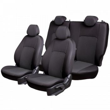 3 799 р. Комплект чехлов для сидений ( 1+2 места Жаккард) Дублин Lord Autofashion  Ford Transit (2014-2022) цельнометаллический фургон (черный, вставка Ёж белая)  с доставкой в г. Воронеж. Увеличить фотографию 4
