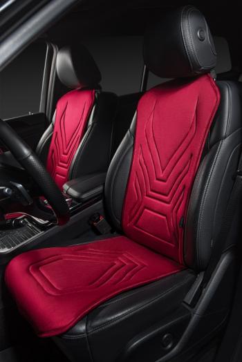 2 579 р. Накидка на сиденье (1 место Афины) ЛЮКС ст АЛЬБИОН Lord Autofashion   (красный, строчка темно-красная)  с доставкой в г. Воронеж. Увеличить фотографию 3