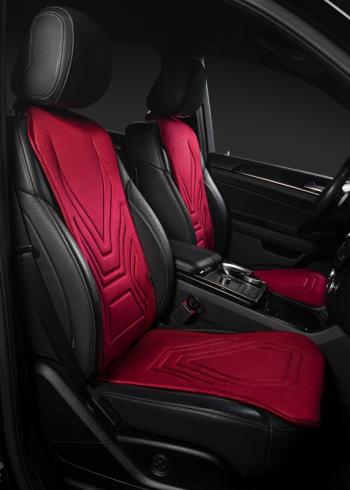 2 579 р. Накидка на сиденье (1 место Афины) ЛЮКС ст АЛЬБИОН Lord Autofashion   (красный, строчка темно-красная)  с доставкой в г. Воронеж. Увеличить фотографию 4