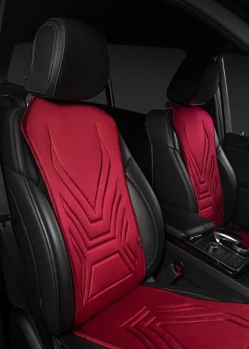 2 579 р. Накидка на сиденье (1 место Афины) ЛЮКС ст АЛЬБИОН Lord Autofashion   (красный, строчка темно-красная)  с доставкой в г. Воронеж. Увеличить фотографию 7