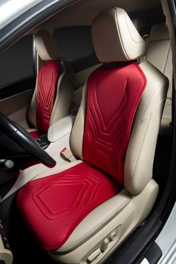 2 579 р. Накидка на сиденье (1 место Афины) ЛЮКС ст АЛЬБИОН Lord Autofashion   (красный, строчка темно-красная)  с доставкой в г. Воронеж. Увеличить фотографию 9