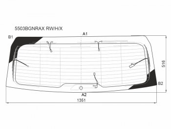 13 749 р. Стекло заднее (Цвет зеленый Обогрев Антенна) Mercedes-Benz GLE 18- XYG 5503BGNRAX RW/H/X  с доставкой в г. Воронеж. Увеличить фотографию 1