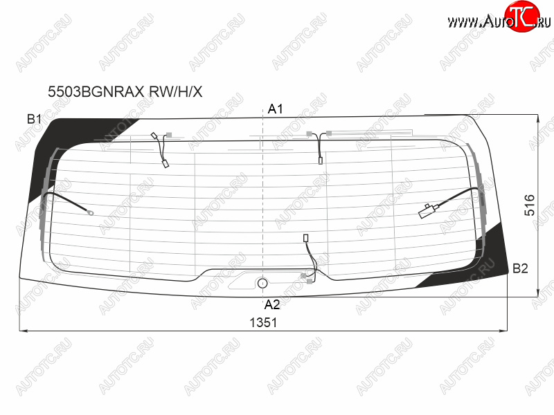 13 749 р. Стекло заднее (Цвет зеленый Обогрев Антенна) Mercedes-Benz GLE 18- XYG 5503BGNRAX RW/H/X  с доставкой в г. Воронеж