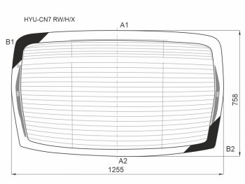 10 999 р. Стекло заднее (Цвет зеленый Обогрев Антенна) Hyundai Elantra 20-23 XYG HYU-CN7 RW/H/X  с доставкой в г. Воронеж. Увеличить фотографию 1