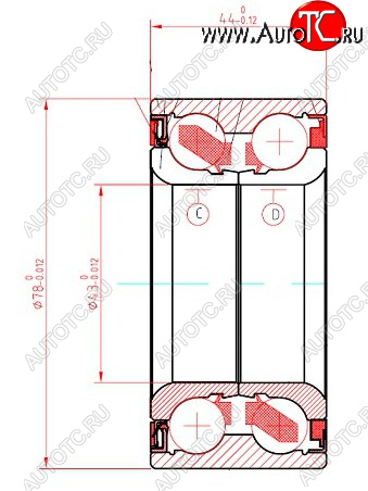 1 349 р. Подшипник передней ступицы HONDA CIVIC FKFDFN 06- SAT ST-44300-SNA-951  с доставкой в г. Воронеж