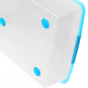 2 869 р. Короб для хранения IRIS THIN BOX 34л, прозрачный-голубой  ug-725b  с доставкой в г. Воронеж. Увеличить фотографию 6