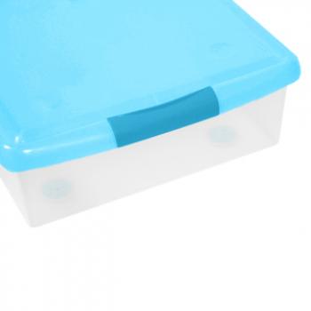 2 869 р. Короб для хранения IRIS THIN BOX 34л, прозрачный-голубой  ug-725b  с доставкой в г. Воронеж. Увеличить фотографию 5