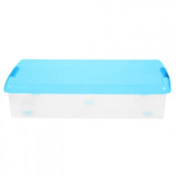 2 869 р. Короб для хранения IRIS THIN BOX 34л, прозрачный-голубой  ug-725b  с доставкой в г. Воронеж. Увеличить фотографию 2