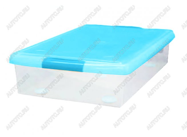 2 869 р. Короб для хранения IRIS THIN BOX 34л, прозрачный-голубой  ug-725b  с доставкой в г. Воронеж