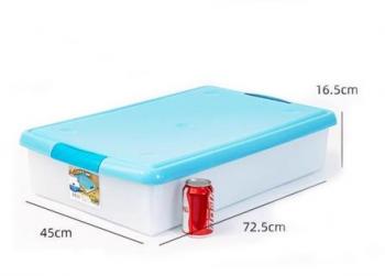 2 869 р. Короб для хранения IRIS THIN BOX 34л, прозрачный-голубой  ug-725b  с доставкой в г. Воронеж. Увеличить фотографию 7
