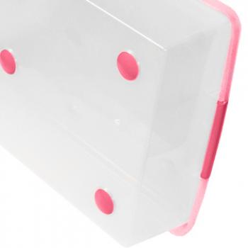 2 869 р. Короб для хранения IRIS THIN BOX 34л, прозрачный-розовый  ug-725p  с доставкой в г. Воронеж. Увеличить фотографию 6