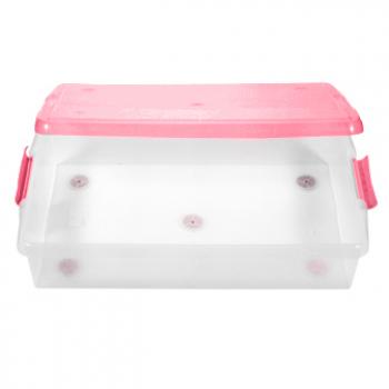 2 869 р. Короб для хранения IRIS THIN BOX 34л, прозрачный-розовый  ug-725p  с доставкой в г. Воронеж. Увеличить фотографию 3