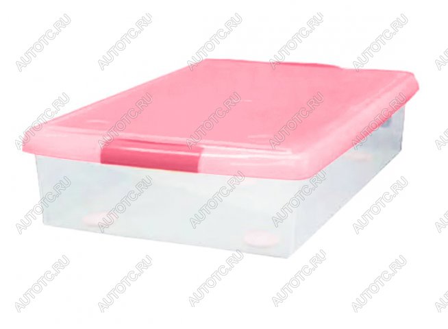 2 869 р. Короб для хранения IRIS THIN BOX 34л, прозрачный-розовый  ug-725p  с доставкой в г. Воронеж