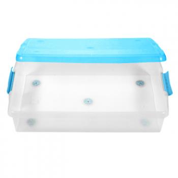 3 969 р. Короб для хранения IRIS THIN BOX 85л, прозрачный-голубой  ug-850b  с доставкой в г. Воронеж. Увеличить фотографию 3
