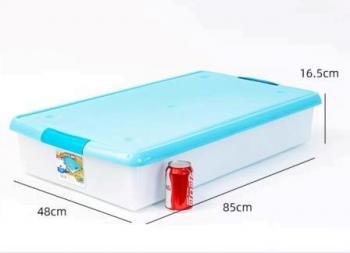 3 969 р. Короб для хранения IRIS THIN BOX 85л, прозрачный-голубой  ug-850b  с доставкой в г. Воронеж. Увеличить фотографию 6