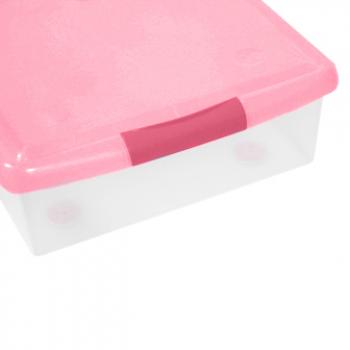 3 969 р. Короб для хранения IRIS THIN BOX 85л, прозрачный-розовый  ug-850p  с доставкой в г. Воронеж. Увеличить фотографию 5