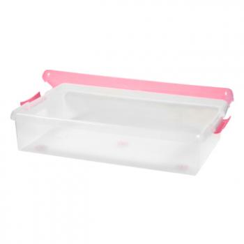 3 969 р. Короб для хранения IRIS THIN BOX 85л, прозрачный-розовый  ug-850p  с доставкой в г. Воронеж. Увеличить фотографию 4