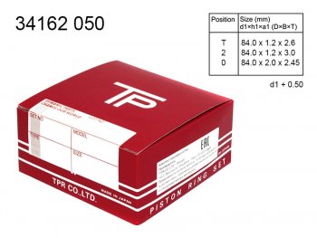 2 499 р. Кольца поршневые (комплект) 0,50 MR18DE MR20DE TPR Nissan Qashqai 1 дорестайлинг (2007-2010)  с доставкой в г. Воронеж. Увеличить фотографию 1