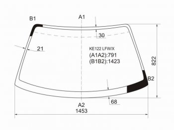 5 999 р. Стекло лобовое Toyota Corolla Levin 95-00  Sprinter Trueno 95-00 XYG KE122 LFW/X  с доставкой в г. Воронеж. Увеличить фотографию 1