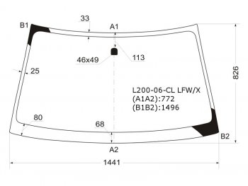 4 799 р. Стекло лобовое Mitsubishi L200 07-16  Pajero Sport 08-17  Triton 06-11 XYG L200-06-CL LFW/X  с доставкой в г. Воронеж. Увеличить фотографию 1