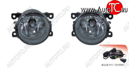2 349 р. Противотуманные фары комплект (проводка, кнопка, пр-во Китай) BodyParts  Renault Megane  седан (2002-2006)  дорестайлинг  с доставкой в г. Воронеж