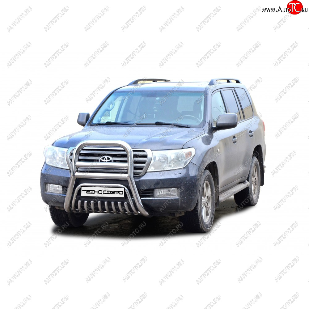 16 799 р. Передок нержавейка d63.5, Техно Сфера Toyota Land Cruiser 200 дорестайлинг (2007-2012) (Нержавейка)  с доставкой в г. Воронеж