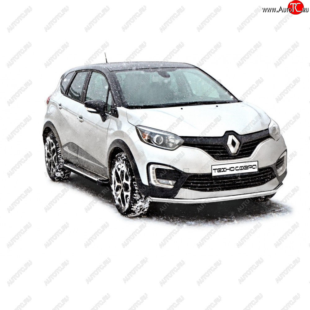 25 599 р. Пороги бумер алюминиевые с резинкой, Техно Сфера  Renault Kaptur (2016-2025) дорестайлинг, рестайлинг (Черный глянец)  с доставкой в г. Воронеж