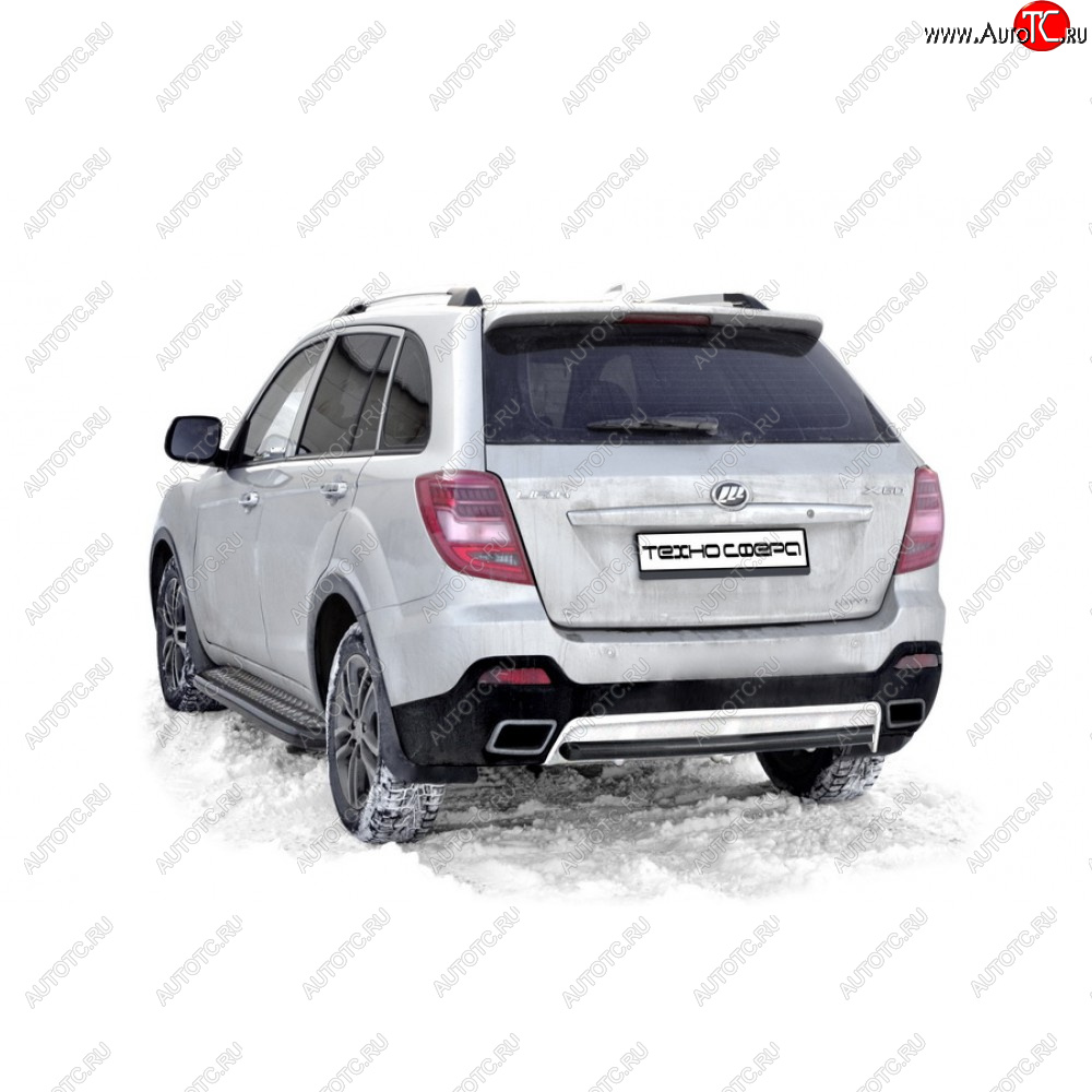 24 499 р. Защита заднего бампера нержавейка d63.5 (труба), Техно Сфера Lifan X60 2-ой рестайлинг (2016-2025) (нержавейка)  с доставкой в г. Воронеж