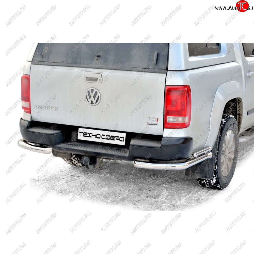 10 899 р. Защита заднего бампера d63.5 (уголки двойные), Техно Сфера  Volkswagen Amarok (2009-2022) дорестайлинг, рестайлинг  с доставкой в г. Воронеж