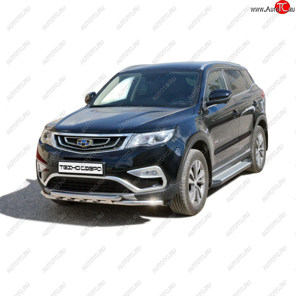 28 899 р. Защита передатруба двойная нержавейка d51, Техно Сфера  Geely Atlas  NL3 (2016-2022) (Нержавейка)  с доставкой в г. Воронеж