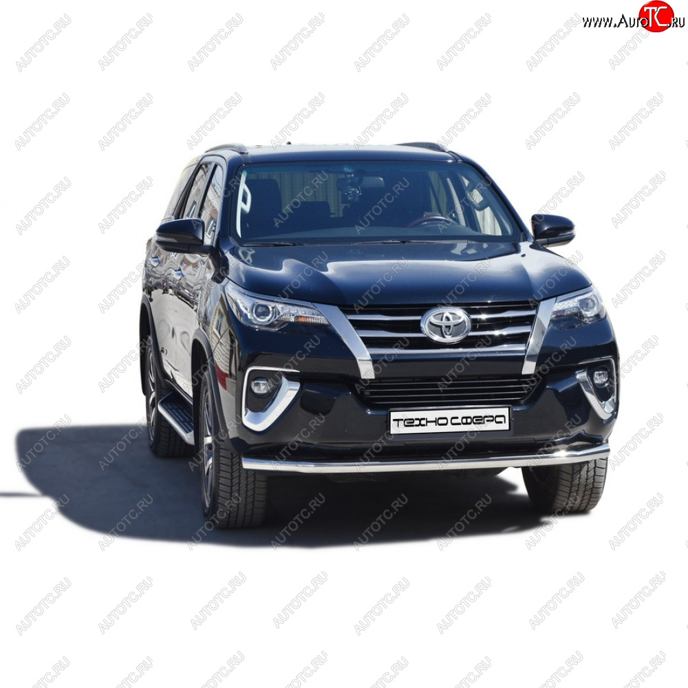 32 999 р. Защита переда труба нержавейка d63.5, Техно сфера  Toyota Fortuner ( AN50/AN60,  AN160) (2004-2025) дорестайлинг, 1-ый рестайлинг, 2-ой рестайлинг, дорестайлинг, рестайлинг (Нержавейка)  с доставкой в г. Воронеж