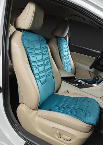 2 579 р. Накидка на сиденье (1 место Афины) ЛЮКС ст ФОРТ Lord Autofashion   (бирюзовый, строчка темно-бирюзовая)  с доставкой в г. Воронеж. Увеличить фотографию 3
