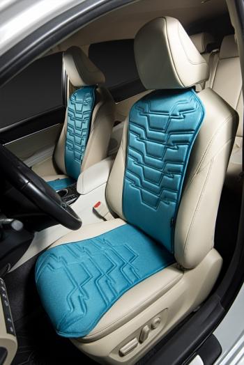 2 579 р. Накидка на сиденье (1 место Афины) ЛЮКС ст ФОРТ Lord Autofashion   (бирюзовый, строчка темно-бирюзовая)  с доставкой в г. Воронеж. Увеличить фотографию 2