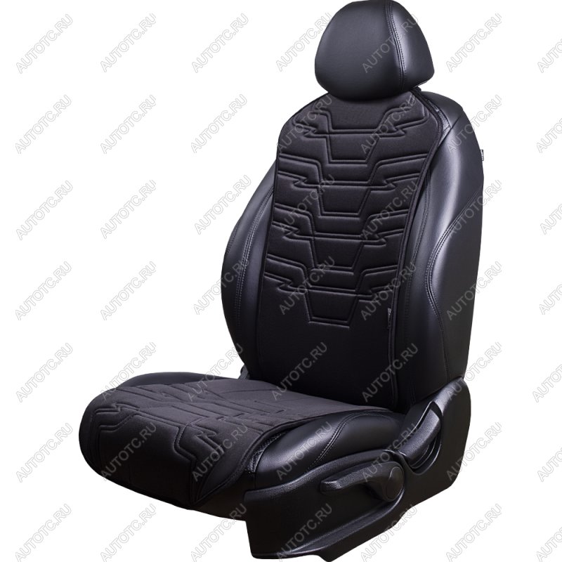 2 579 р. Накидка на сиденье (1 место Афины) ЛЮКС ст ФОРТ Lord Autofashion   (черный, строчка черная)  с доставкой в г. Воронеж