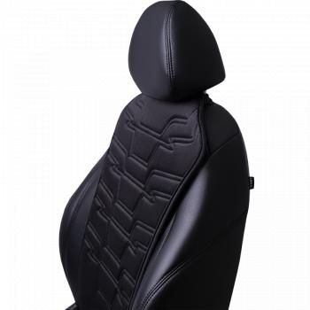 2 579 р. Накидка на сиденье (1 место Афины) ЛЮКС ст ФОРТ Lord Autofashion   (черный, строчка черная)  с доставкой в г. Воронеж. Увеличить фотографию 8