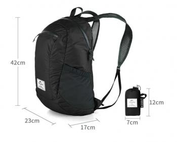 1 699 р. Рюкзак Naturehike 18L, черный  nh17a012-b-b  с доставкой в г. Воронеж. Увеличить фотографию 2