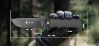 5 489 р. Нож туристический GANZO, длина 243 мм, сталь 8CR13, серый, с паракордом, в ножнах  g8012v2-gy  с доставкой в г. Воронеж. Увеличить фотографию 11