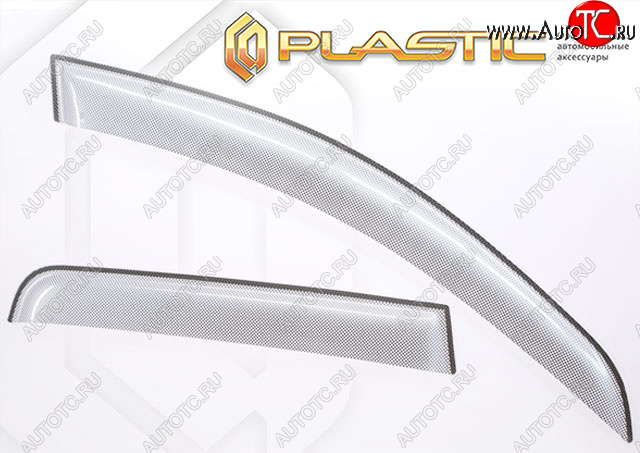2 199 р. Комплект дефлекторов окон CA-Plastic  Mazda 3/Axela  BK (2003-2009) дорестайлинг седан, рестайлинг седан (Шелкография серебро)  с доставкой в г. Воронеж