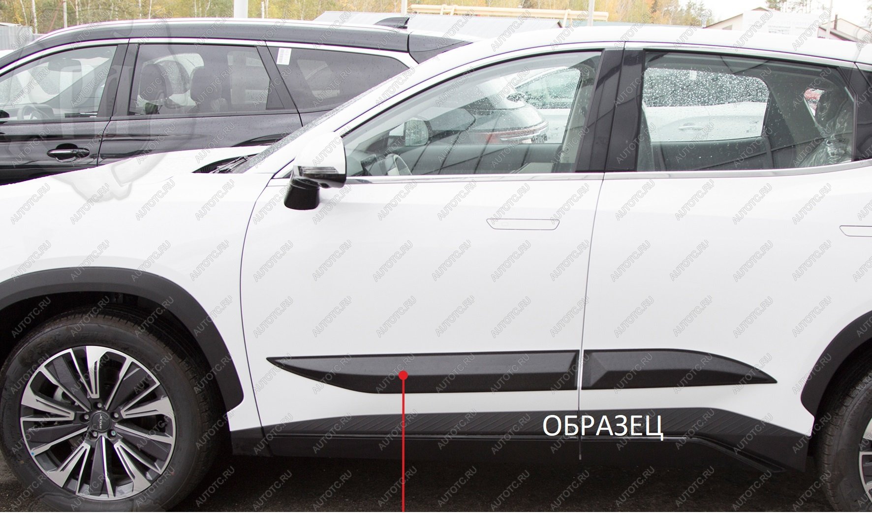 719 р. Молдинг двери задний правый Русская Артель Jetour Dashing (2022-2025) (глянец под покраску)  с доставкой в г. Воронеж