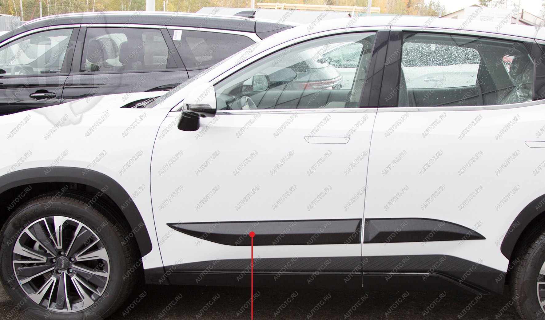719 р. Молдинг двери задний левый Русская Артель Jetour Dashing (2022-2025) (глянец под покраску)  с доставкой в г. Воронеж