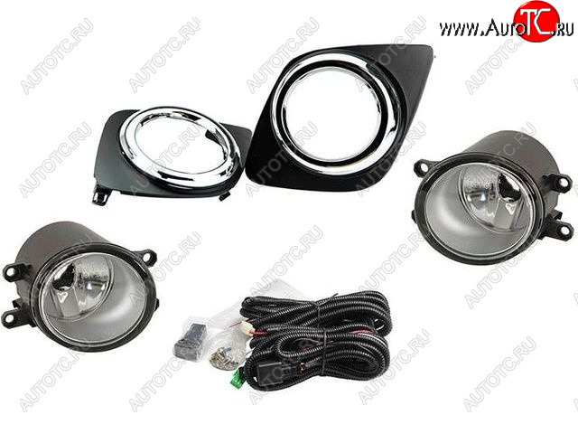 4 699 р. Комплект противотуманных фар (проводка, кнопка, решетка, пр-во Китай) BODYPARTS  Toyota RAV4  XA30 (2009-2010) 5 дв. удлиненный 1-ый рестайлинг (молдинг решетки хром)  с доставкой в г. Воронеж