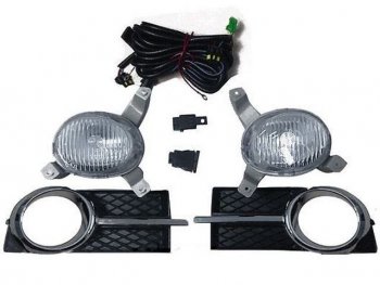 Противотуманная фары (левая/правая) DEPO Chevrolet Aveo  T250 (2006-2011) седан рестайлинг, хэтчбек 5 дв рестайлинг (+проводка, +решетка бампера хром)