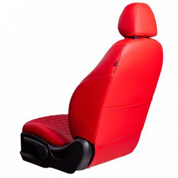 19 699 р. Комплект чехлов для сидений (РЗСиС 40/60 3ГОрегон) БАЙРОН Lord Autofashion  KIA Ceed  2 JD (2012-2018) дорестайлинг универсал, дорестайлинг, хэтчбэк, рестайлинг универсал, рестайлинг, хэтчбэк (красный, вставка красная, строчка красная)  с доставкой в г. Воронеж. Увеличить фотографию 3