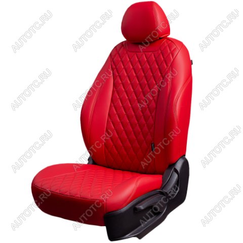 19 699 р. Комплект чехлов для сидений (РЗСиС 40/60 3ГОрегон) БАЙРОН Lord Autofashion  KIA Ceed  2 JD (2012-2018) дорестайлинг универсал, дорестайлинг, хэтчбэк, рестайлинг универсал, рестайлинг, хэтчбэк (красный, вставка красная, строчка красная)  с доставкой в г. Воронеж