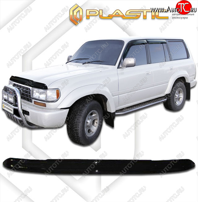 1 999 р. Дефлектор капота CA-Plastic Lexus LX450 J80 (1995-1997) (Classic черный, с надписью)  с доставкой в г. Воронеж