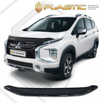 1 839 р. Дефлектор капота (рынок Юго-Восточной Азии) CA-Plastic  Mitsubishi Xpander  NC1W (2022-2025) минивэн рестайлинг (серия Classic черный)  с доставкой в г. Воронеж. Увеличить фотографию 2