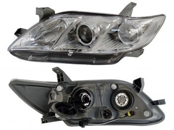 11 199 р. Фара левая (белый габарит, под электрокорректор, Евросвет) TYC Toyota Camry XV40 дорестайлинг (2006-2008)  с доставкой в г. Воронеж. Увеличить фотографию 2