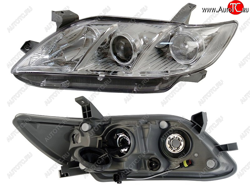 11 199 р. Фара левая (белый габарит, под электрокорректор, Евросвет) TYC Toyota Camry XV40 дорестайлинг (2006-2008)  с доставкой в г. Воронеж